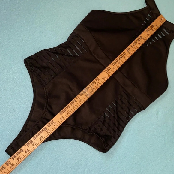 OHYES FASHION choker mock style mesh thong bodysuit zipper back NEW size L - Picture 10 of 10